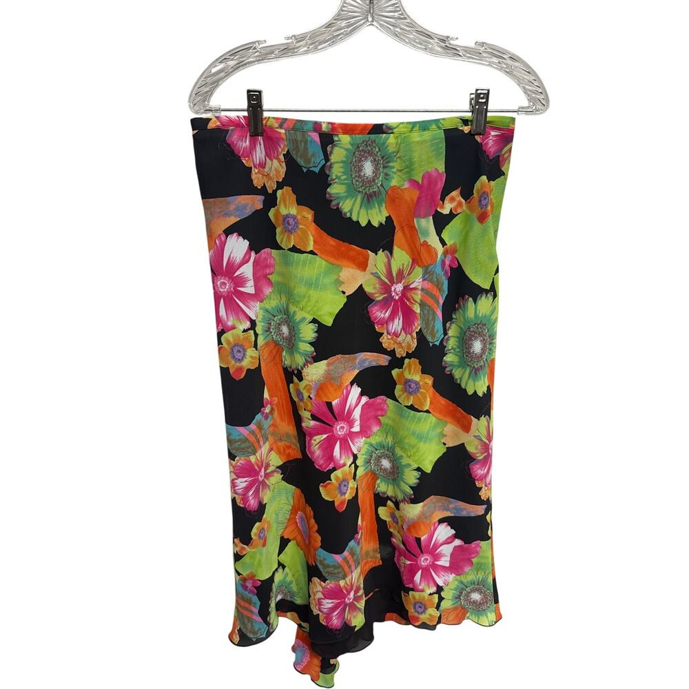 Tribal Girly 90s Y2K Bright Lizzie McGuire Maxi Skirt With Ruffle Bottom Small